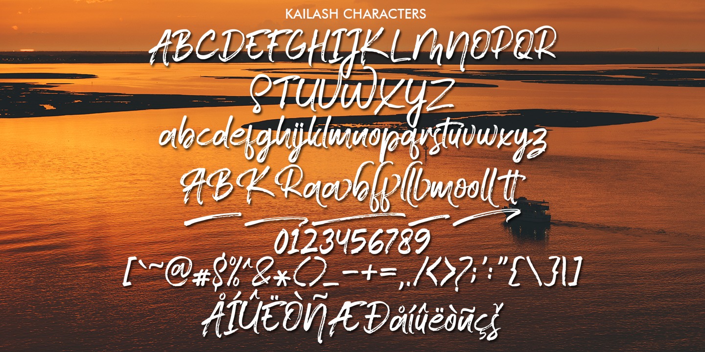 Beispiel einer Kailash Regular-Schriftart